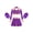 Purple, variant on TiaoBug Kids Girls Cheerleading Outfits Cheer Print Crop Top with Pleated Skirt Red 6
