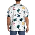 thumbnail image 5 of Vsdgher Turtles And Corals Print Men's Wrinkle Free Untucked Cuban Shirt Business Casual Button Down Shirts Short Sleeve Shirt, 5 of 7
