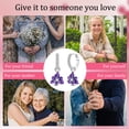 thumbnail image 2 of NARMO 925 Sterling Silver Purple Iris Hoop Earrings for Women, Hypoallergenic Sparkling Cubic Zirconia Jewelry Dainty Gift with Box, 2 of 3