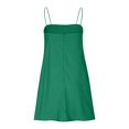 thumbnail image 5 of Sakmal Green Womens Dresses Square Neckline Mid-Length Sleeveless Solid Sexy Slip Dress, 5 of 6