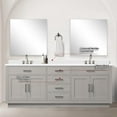 thumbnail image 5 of Abbey 84 in W x 22 in D White Oak Double Bath Vanity, Carrara Marble Top, and Faucet Set, 5 of 7