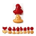 thumbnail image 2 of Halloween Mini Hand Pie Molds 1PC Pumpkin Ghost Cat Bat Witch Spider Skeleton Castle Shape Hand Pie Press Mold for Holiday Baking Cookies and Desserts (witch), 2 of 7