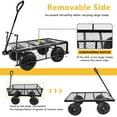thumbnail image 6 of Jump Into Fun Wagon Cart, Metal Utility Wagon 660LBS Capacity, Garden Cart with Wheel, Mesh Metal Frame & Removable Sides, Yard Wagon Large Heavy Duty Wagon, Garden Cart and Wagon, Black, 6 of 7