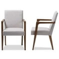 thumbnail image 4 of Baxton Studio Fauteuil à Accoudoirs Rembourré Andrea en Gris Beige (Ensemble de 2), 4 of 6