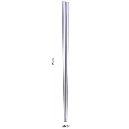 

MRULIC Kitchen supplies 1Pair Stainless Steel Tableware Colorful Length 23cm Chopsticks Tableware Silver