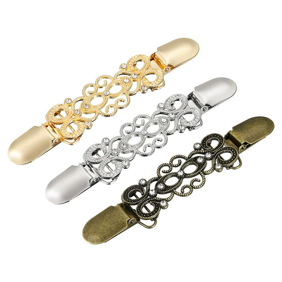 Uxcell 5 Pack Vintage Sweater Clips Cardigan Dress Shawl Clips, 2 Styles