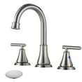 thumbnail image 1 of Grifo para lavabo de baño Fransiton, 8 pulgadas, 3 orificios, níquel cepillado, 1 of 8