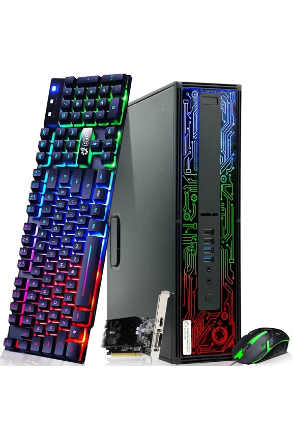 Restored BTO BX8G2 RGB Desktop Computer – Intel i7-6700 6th Gen Processor – 16GB DDR4 RAM – 128GB SSD – 500GB HDD – AMD Radeon RX 550 4GB – RGB Keyboard & Mouse – Wi-Fi – Gaming PC – Windows 11 Pro