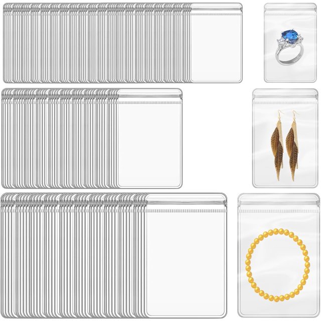 EcoNesxp Earring Packaging Bags Anti-rust Zipper Bags for Reset Jewelry Transparent PVC Jewelry Bags Jewelry Bag Packaging