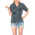 thumbnail image 5 of HAPPY BAY Women's Casual Hawaiian Short Sleeve Blouse Shirt Solid Blouses Button Up Dress Tops Tee Shirts Tank Top Women S Slate, Parrot, 5 of 5