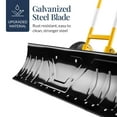 thumbnail image 5 of Best Choice Products 36in Galvanized Blade Hand Snow Pusher w/ 2 Wheels, Adjustable Handle, Blade Angle - Yellow, 5 of 9