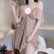 thumbnail image 3 of Gibobby Lencería sexy para mujer Día de San Valentín Camisón mini camisón sólido con tirantes encaje para mujer Camisón sexy(Morado,Talla única), 3 of 5