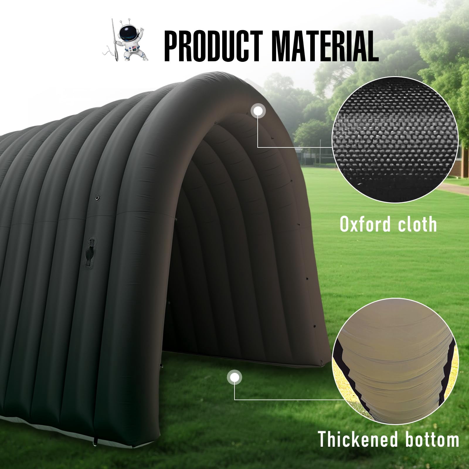 Inflatable Sports Tunnel Entrance with Blower Inflatable Tunnel Tent for Business Advertising Event Exhibition 20X10x10Ft Black