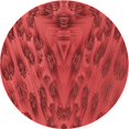thumbnail image 1 of Ahgly Company Tapis d'Intérieur Ronds Transitionnels Rouges Lavables à la Machine, 6 Pieds Rond, 1 of 7