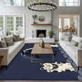 thumbnail image 4 of 5x7 Area Rugs for Living Room, Cute Cat Non Slip Area Rugs for Kitchen Bedroom Entryway, Navy Blue Japanese Style Animals Wave Pattern Washable Carpet Runner Rug Floor Mats for Bedroom Home Decor, 4 of 9