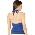 thumbnail image 5 of Lauren Ralph Lauren Womens Slim Fit V-Neck Tankini Swim Top Navy 4, 5 of 6