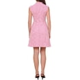 thumbnail image 3 of INSPIRE CHIC Women's Tweed Dress Mock Neck Sleeveless Work Sheath Dress XS Pink, 3 of 6