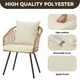thumbnail image 5 of AVAWING Patio Bistro Dining Chairs Set of 4, Outdoor Wicker Chairs with Waterproof Cushions, White, 5 of 7