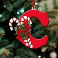 thumbnail image 7 of Oiur Red Color 26-Letter Hanging Ornaments with Lanyard & Christmas Flower Charms Christmas Tree Drop Decoration Holiday Party New Year Christmas Home Decoration, 7 of 7