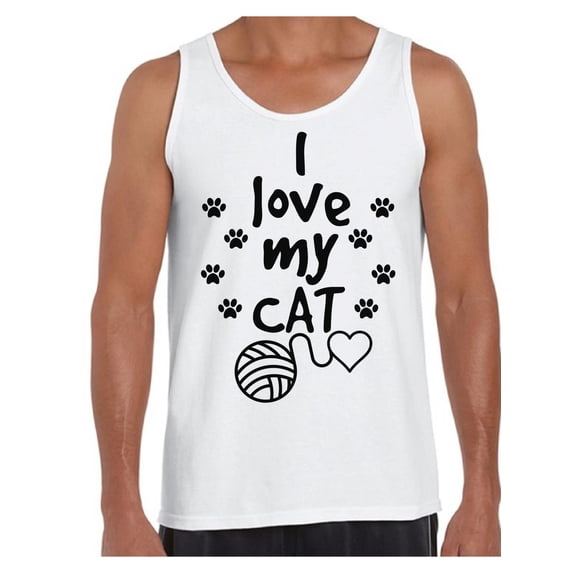 Awkward Styles Cat T-Shirt I Love My Cat Quote Tank Tops for Men