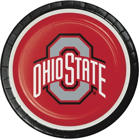 NCAA Ohio State University Round Paper Plates, 24 Count