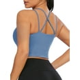 thumbnail image 5 of LELINTA Women's Sexy Crisscross Back Workout Running Support Sports Bras Seamless Stretch Bra Spaghetti Strap Yoga Bras with Removable Paddeds, 3 Styles 10+Colors, XS-XL, 5 of 6