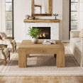 thumbnail image 6 of Tribesigns 39.37" Low Square Coffee Table, Farmhouse Large Tea Accent Table Center Table for Living Room(Natural), 6 of 7