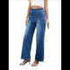 thumbnail image 1 of Pantalones Vaqueros Anchos de Talla Grande para Mujer, Cintura Alta, Adelgazantes, con Múltiples Bolsillos, Rectos, Holgados e Informales. Azul Oscuro Medio L, 1 of 10
