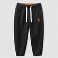 thumbnail image 2 of 6-8T Boys Pants Fleece Lined Thick Straight Leg Elastic Waist Cozy Sweatpants with Side Pockets Fall Winter Casual Wear for Boys 6T 7T 8T 9T,Black, 2 of 4