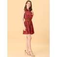 thumbnail image 3 of INSPIRE CHIC Women's Printed Half Placket Sleeveless Belted Dress, 3 of 5
