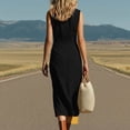 thumbnail image 5 of ChaoHeng Dresses for Women Maxi for 2026 Spaghetti Strap Sleeveless Flowy Solid Casual for Black M, 5 of 7
