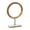 Brown Wood Circle Solid Geometric Round 11" x 4" x 17", variant on 8" x 18" Brown Mango Wood Cut-Out Abstract Sculpture with Marble Base, by DecMode