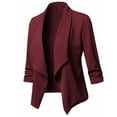 thumbnail image 3 of MANHUJI Womens Casual Blazers Open Front Long Sleeve Work Office Suit Jacket Stylish Blazer for Professional and Everyday Wear (Wine Red,XL), 3 of 5