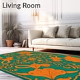 thumbnail image 2 of ODIKA 2'x3' Machine Washable Non-Slip Area Rug, Spanish Revival Foliage Interlocking Botanical High Traffic Rug with Pad, Orange, 598484, 2 of 8
