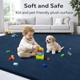 thumbnail image 2 of Buganda Soft Area Rugs, Low Pile Area Rug for Living Room Bedroom, Non Slip Washable Decor Carpet, 9'x12', Navy Blue, 2 of 6