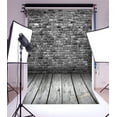 thumbnail image 2 of ABPHOTO 5x7ft Photography Backdrop Shabby Chic Gray Brick Wall and Wooden Floor Old Room Backdrops for Photo Shoots Newborn Lovers Party Adult Kids Baby, 2 of 4