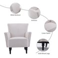 thumbnail image 5 of Accent Chair, Accent Chairs for Living Room with Backrest & Armrest, Upholstered Living Room Chairs in Linen Fabric, Comfy Armchair Reading Chair for Bedroom, Small Space, Reading Room, Office, White, 5 of 9