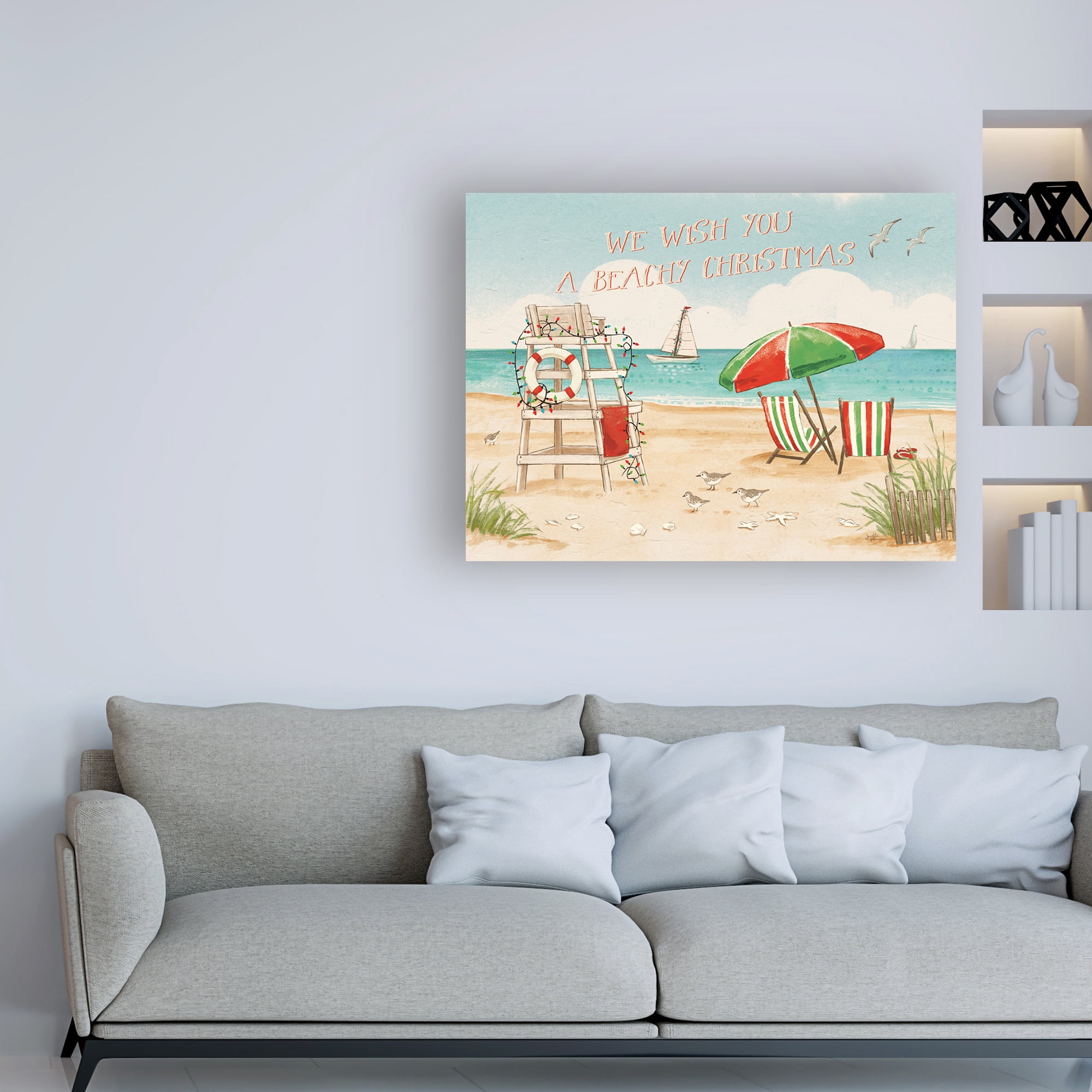 Trademark Fine Art 'Beach Time I Christmas' Canvas Art by Janelle Penner