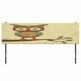 thumbnail image 3 of Owl Headboard, Owl Sitting on Branch Eyesight Animal Humor Pastel Retro Modern Graphic, Upholstered Decorative Metal Bed Headboard with Memory Foam, King Size, Brown Cream Teal, by Ambesonne, 3 of 4