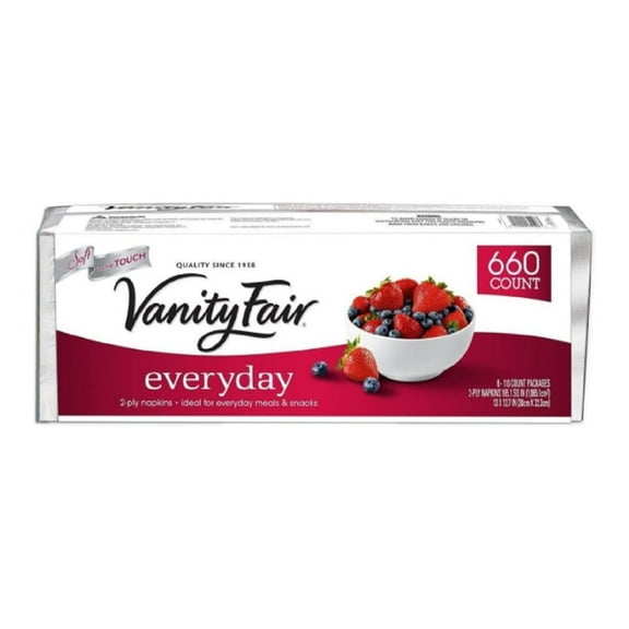 Vanity Fair Everyday Napkins, Disposable White Paper Napkins, 660 Count