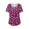 thumbnail image 3 of Txlixc Blusa de manga corta para el día de la independencia femenina con diseño de bandera nacional Txlixc moda, 3 of 9