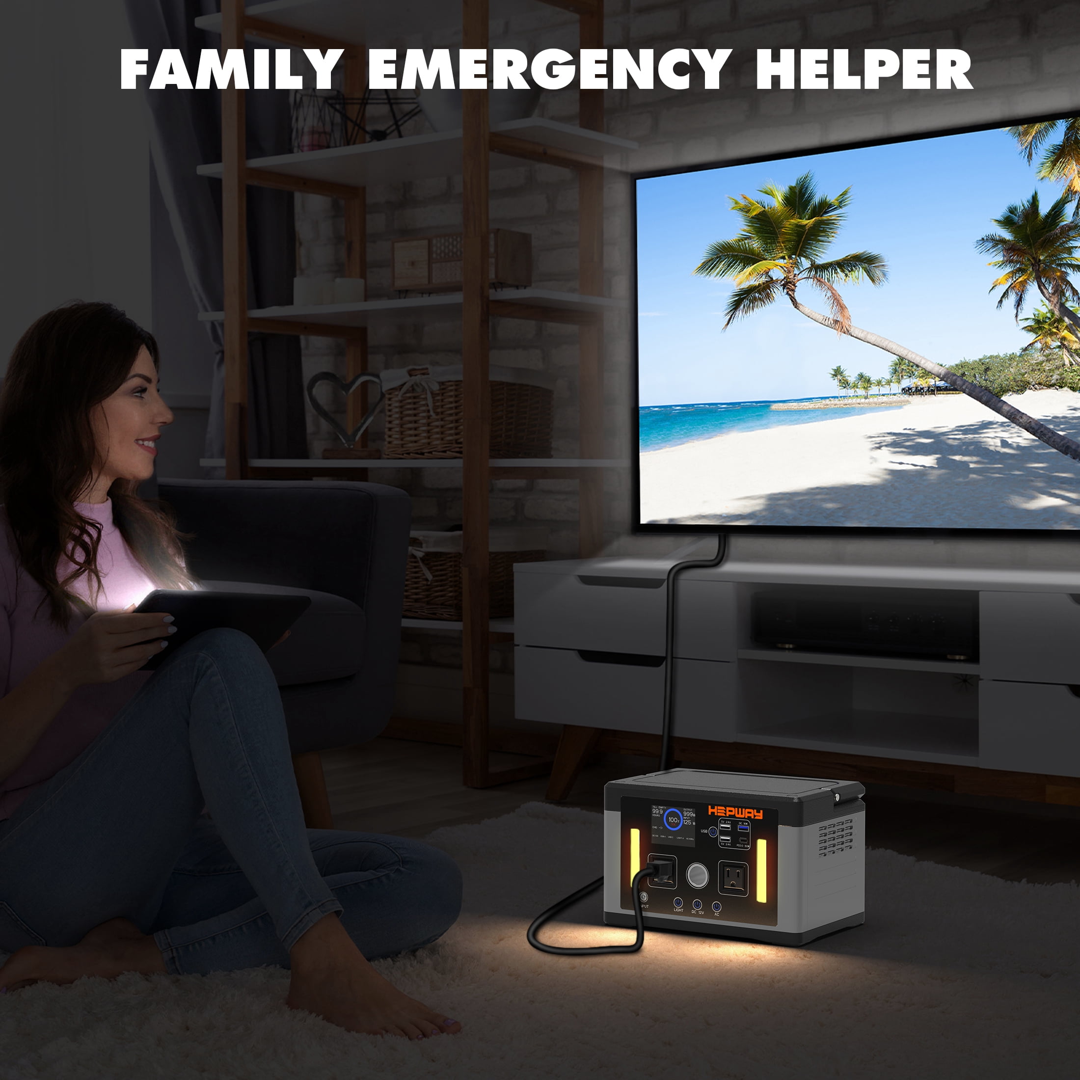 HEPWAY Euler P700 Portable Power Station 700W (Surge 1000W) 577Wh Solar Generator 120V AC Outlets, 3000+ Cycles Solar Power Bank for Home Backup Battery Emergencies, Camping & RVs, Blackout, CPAP