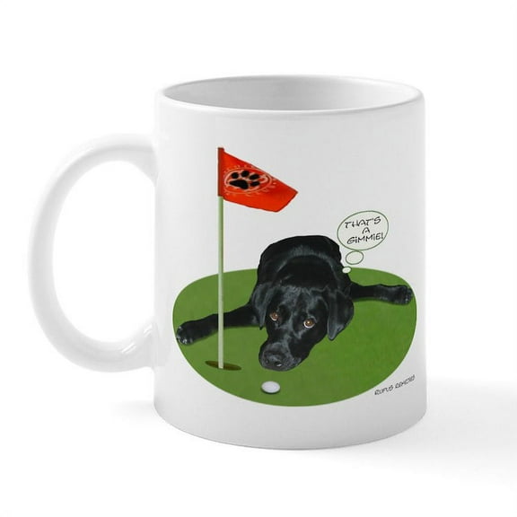CafePress - Black Lab Golfer Mug - 11 oz Ceramic Mug - Novelty Coffee Tea Cup