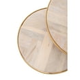 thumbnail image 3 of Loma Round Wood & Iron Accent Tables Set/2, White Sand/Gold, 3 of 5