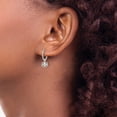 thumbnail image 4 of FJC Finejewelers 925 Sterling Silver Polished CZ Dangle Lotus Endless Hoop Earrings 18 x 12 mm, 4 of 6