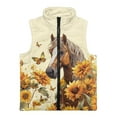 thumbnail image 4 of Uorisanigo Toddler Girls Boys Fleece Vest Puffy Sleeveless Zipper Up Jacket Fuzzy Western Horse Sunflower Waistcoat Warm Outwear Fall Fashion Outfits Clothes Puffer Vests Jackets, 4 of 7