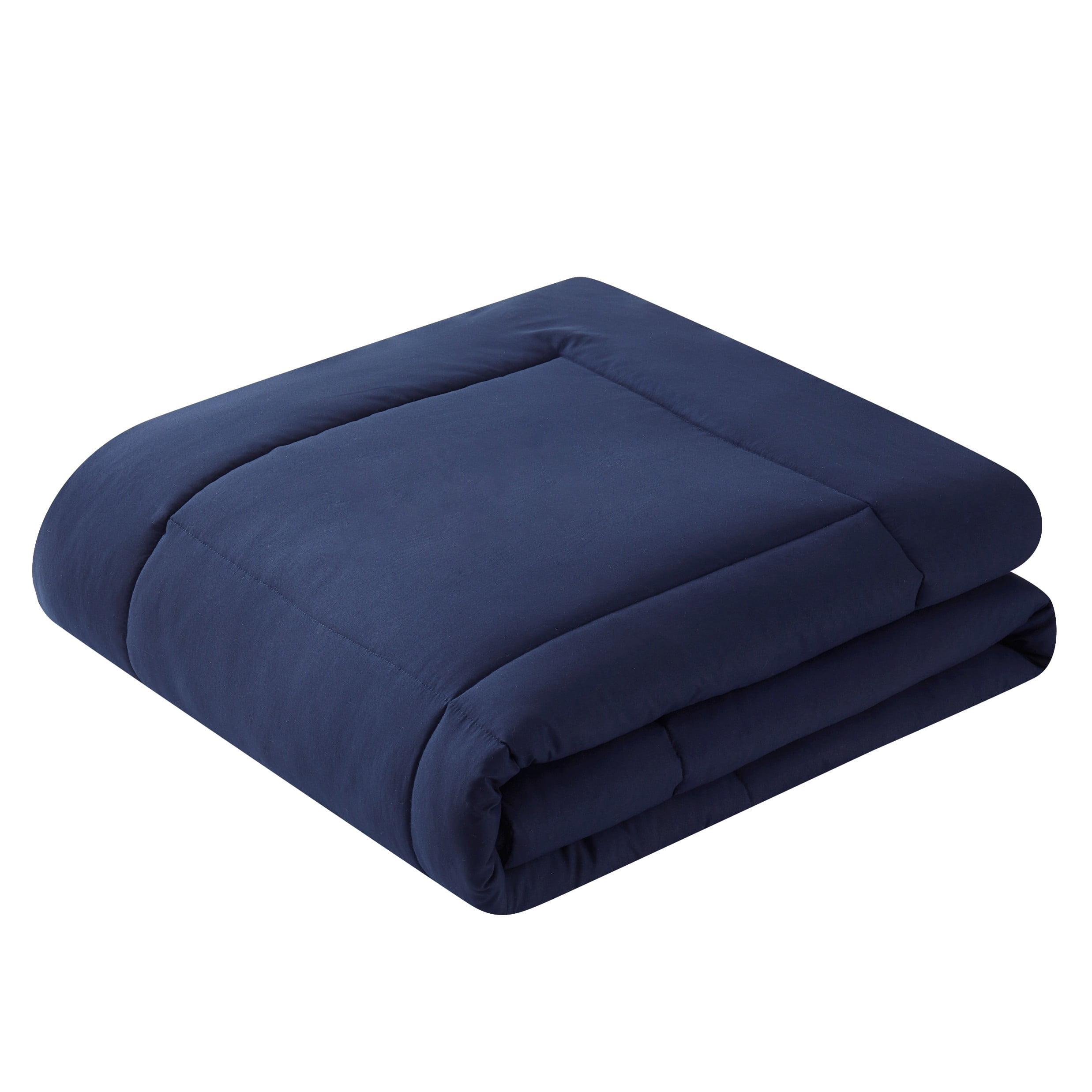 Mainstays All in One Reversible Comforter and Sheet set- 7 Piece, King, Navy