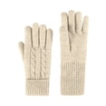 thumbnail image 5 of Men Women Winter Touchscreen Gloves, Fleece Lined Thermal Knit Gloves with Long Wrist Cuff, Unisex Warm Gloves for Outdoor Cycling Driving Beige, 5 of 5