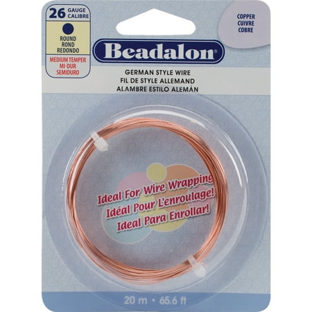 German Style Wire-Copper Round - 26 Gauge, 65.5', Pk 3, Beadalon