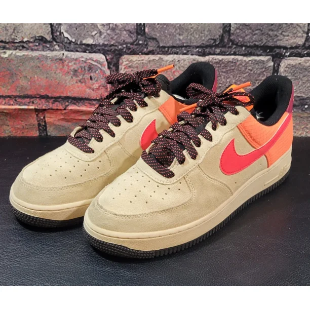 Ni - ke Ni - ke CD0887-100 Air Force 1 ‘07 LV8 2 Light Orewood Crimson Men’s Size 7.5